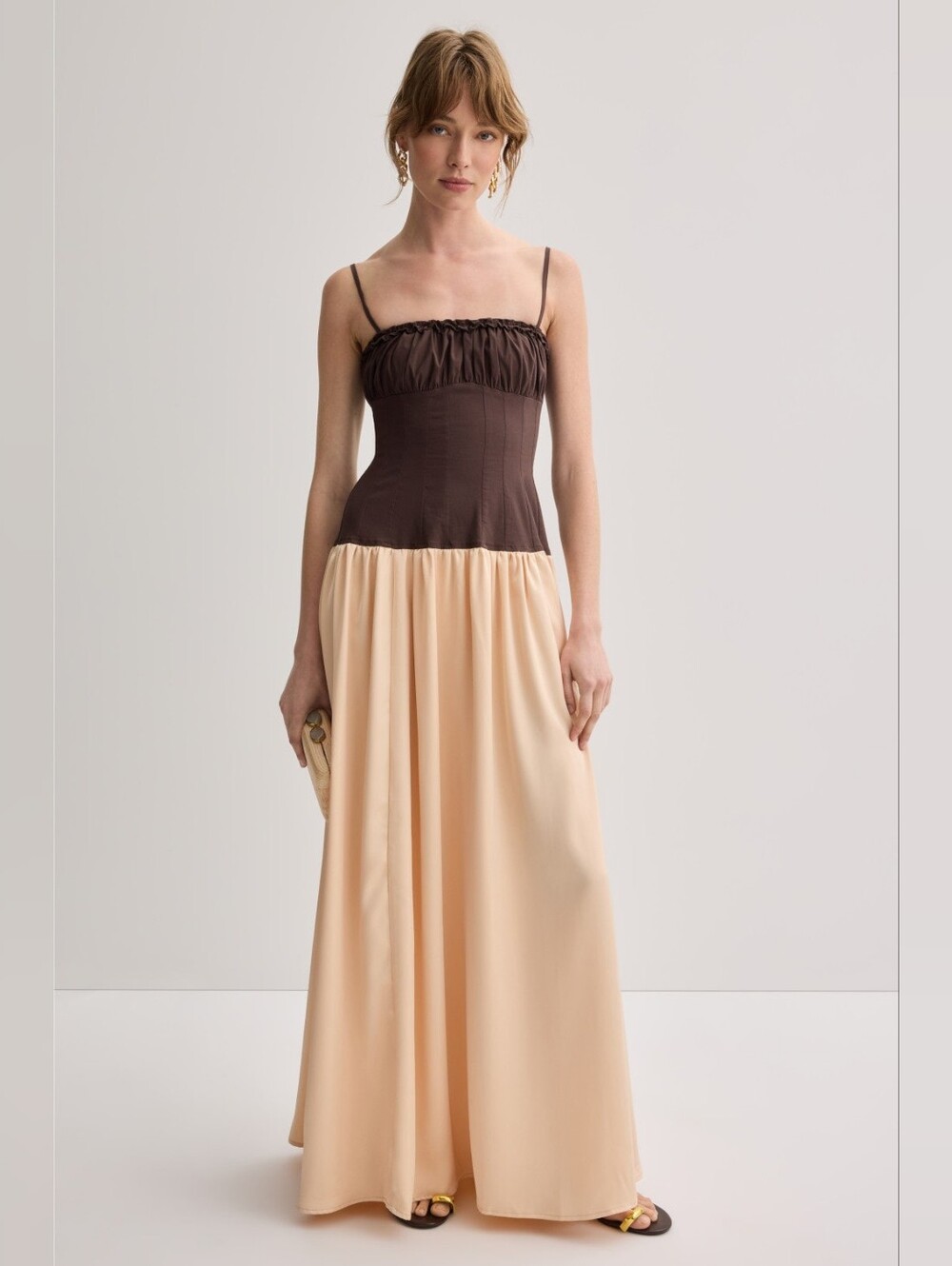 WeWoreWhat's Ruffle Corset Maxi Dress